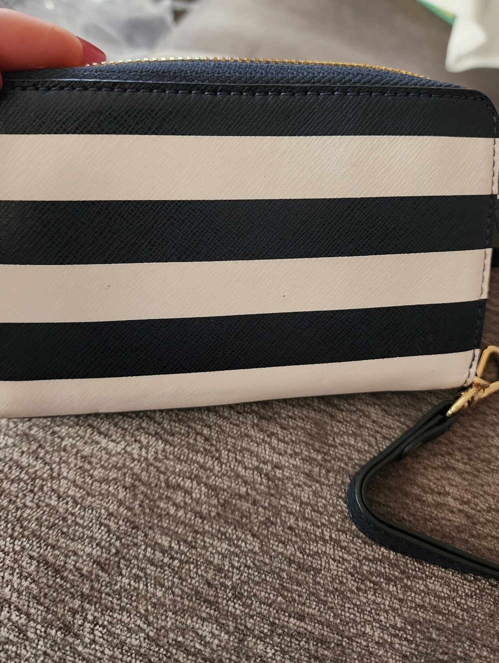 Michael Kors Navy and White Striped WristletHenri Bendel West 57th Stripe - Picture 2 of 4